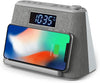 Digital Alarm Clock and Speaker with USB Charger & Wireless QI Charging