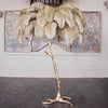 Modern Ostrich Feather Floor Lamp LED Feather Lamp Copper Resin Standing Lamps for Living Room Bedroom Floor Light Deco Lighting